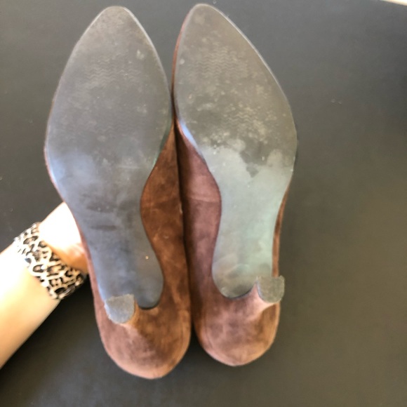 BP Brown Faux Suede Pointed Toe Pumps - Picture 4 of 5